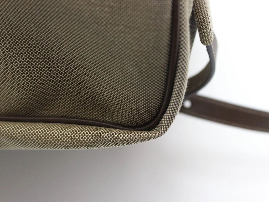 PRADA プラダ ロゴリュックサック キャンバス/レザー カーキ/ブラウン 1BZ006【472】YK