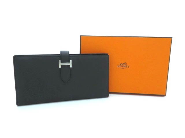 HERMES エルメス 長財布 ベアンスフレ ブラック ヴォーエプソン