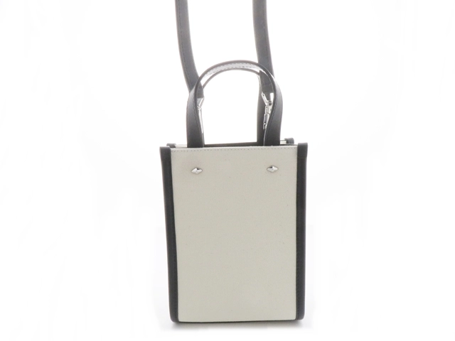 JIMMY CHOO ジミー チュウ Mini N/S トートバッグ ナチュラル/ブラック キャンバス/レザ J000160695001 2143600372387【437】