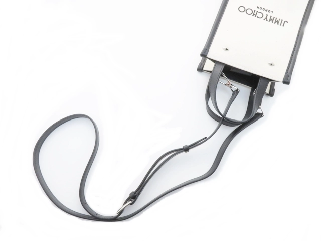 JIMMY CHOO ジミー チュウ Mini N/S トートバッグ ナチュラル/ブラック キャンバス/レザ J000160695001 2143600372387【437】