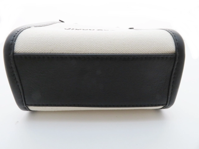 JIMMY CHOO ジミー チュウ Mini N/S トートバッグ ナチュラル/ブラック キャンバス/レザ J000160695001 2143600372387【437】