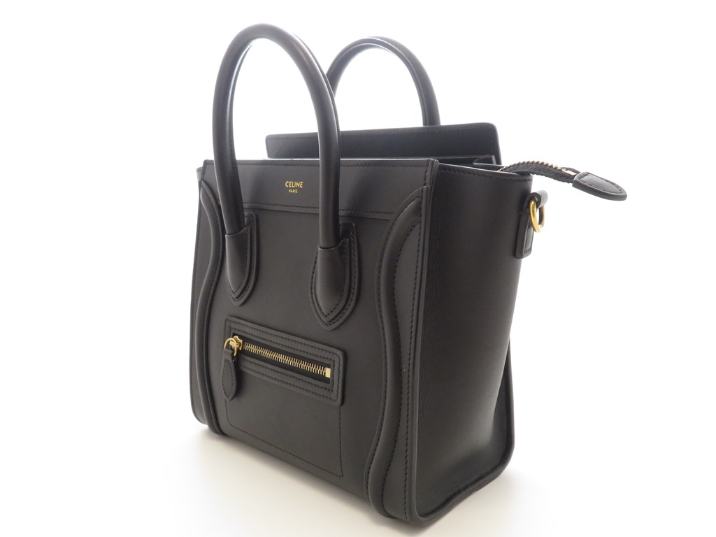 ショッピング販売品 CELINE セリーヌ ラゲージ ナノ ブラック カーフ