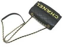CHANEL ロゴ チェーン ショルダーバッグ ブラック CHANEL シャネル マトラッセ ロゴ チェーンショルダーバッグ