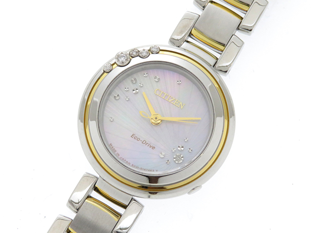 Citizen シチズン エコドライブ Em0469 80d シェル レディース ソーラー ステンレス Ss 432 の購入なら 質 の大黒屋 公式
