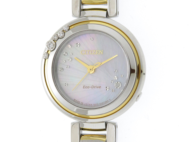 Citizen シチズン エコドライブ Em0469 80d シェル レディース ソーラー ステンレス Ss 432 の購入なら 質 の大黒屋 公式