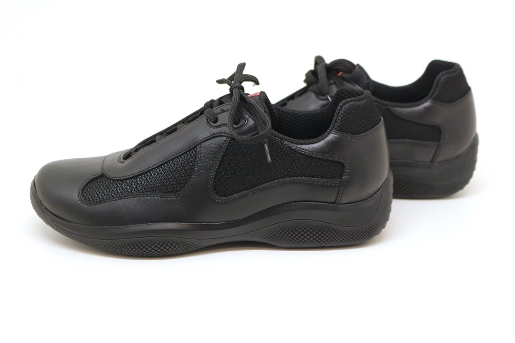 PRADA プラダ アメリカズカップ スニーカー メンズ7(約26cm) ブラック レッド パテント レザー PS0906_5RU_F0002 (2143200596336)【200】