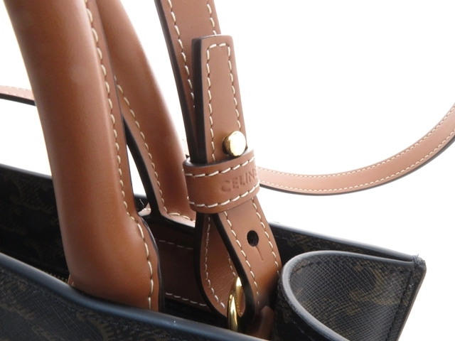 CELINE セリーヌ トリオンフ バーティカルカバスモール タン　ＰＶＣ／カーフ　191542BZK.04LU　2143200594813【437】