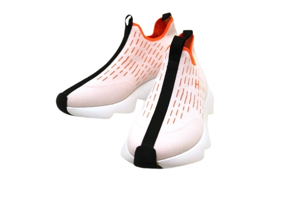 エルメスHERMES ホワイト/オレンジ スニーカー