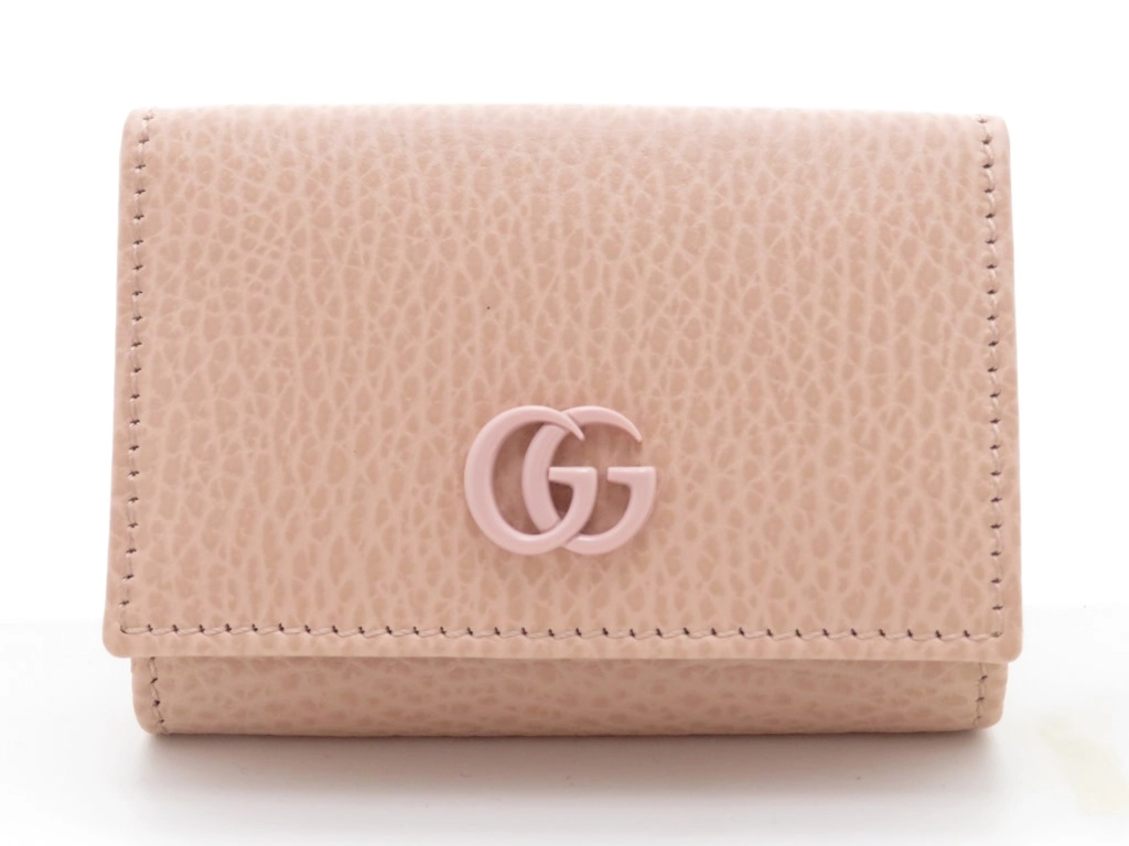 GUCCI グッチ ダブルGウォレット ライトピンク レザー 735212【431