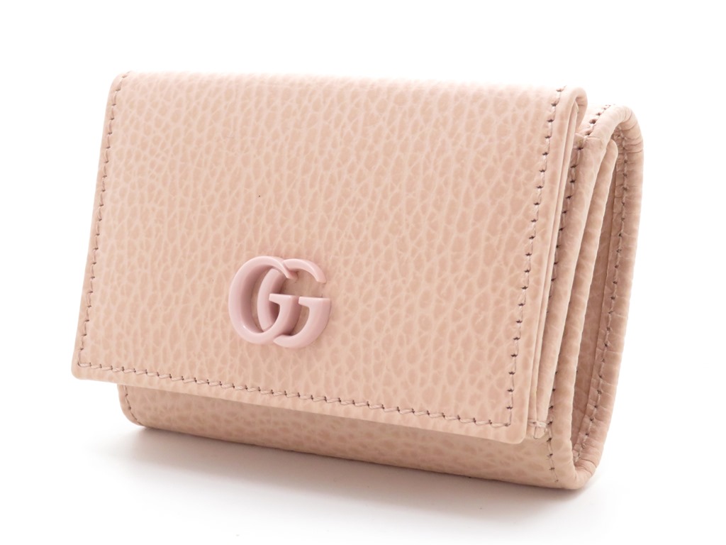 GUCCI グッチ ダブルGウォレット ライトピンク レザー 735212【431