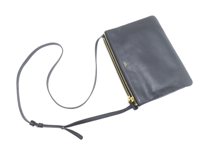 CELINE セリーヌ トリオバッグ ラージ ブラック ラムスキン ショルダー