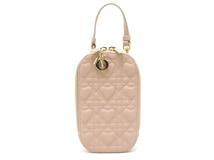 DIOR ディオール レディオールフォーンポーチ ピンク ラムスキン 【430】2143100531499