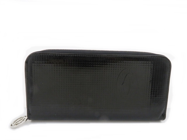 カルティエ 長財布 ハッピーバースデー ラウンドジップ パテントレザー