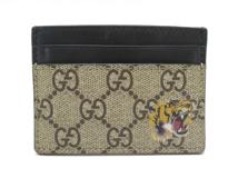 GUCCI グッチ GGスプリームカードケース PVC ベージュ/ブラック 451277【430】2143100534520
