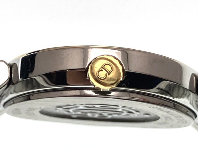 Dior ディオール 腕時計 D76-200 SS/GP ホワイト文字盤 クオーツ【472  