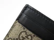 GUCCI グッチ GGスプリームカードケース PVC ベージュ/ブラック 451277【430】2143100534520