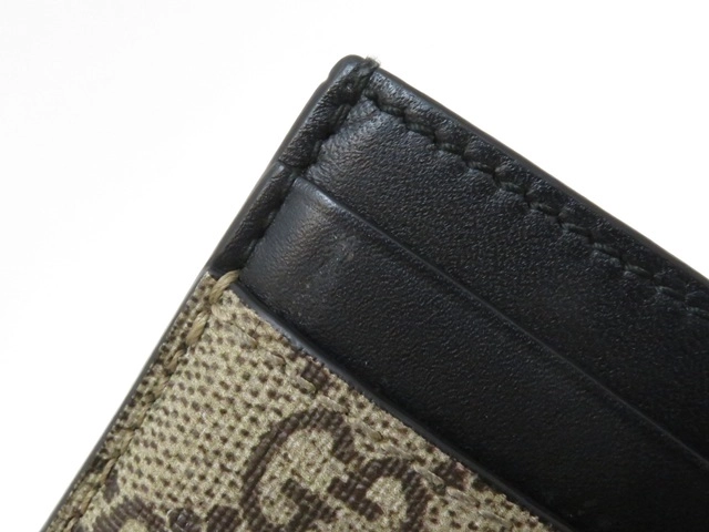 GUCCI グッチ GGスプリームカードケース PVC ベージュ/ブラック 451277【430】2143100534520