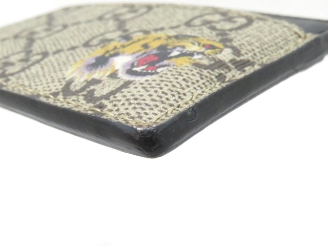 GUCCI グッチ GGスプリームカードケース PVC ベージュ/ブラック 451277【430】2143100534520
