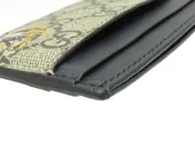GUCCI グッチ GGスプリームカードケース PVC ベージュ/ブラック 451277【430】2143100534520