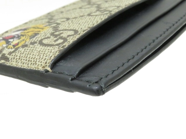 GUCCI グッチ GGスプリームカードケース PVC ベージュ/ブラック 451277【430】2143100534520