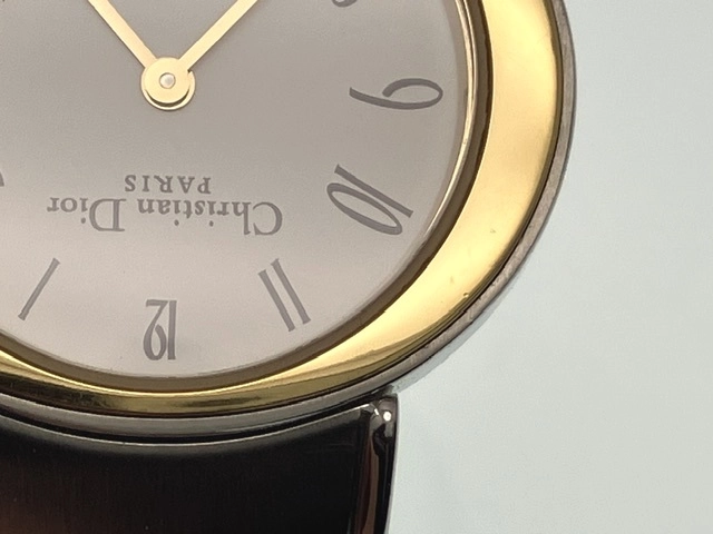 Dior ディオール 腕時計 D76-200 SS/GP ホワイト文字盤 クオーツ【472】MN