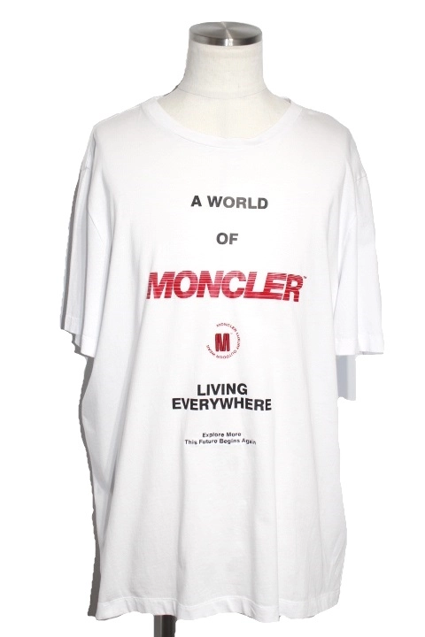 MONCLER　モンクレール　衣類　Tシャツ　メンズ XXXL　ホワイト　レタリング プリント　コットン　2143200445399　【200】
