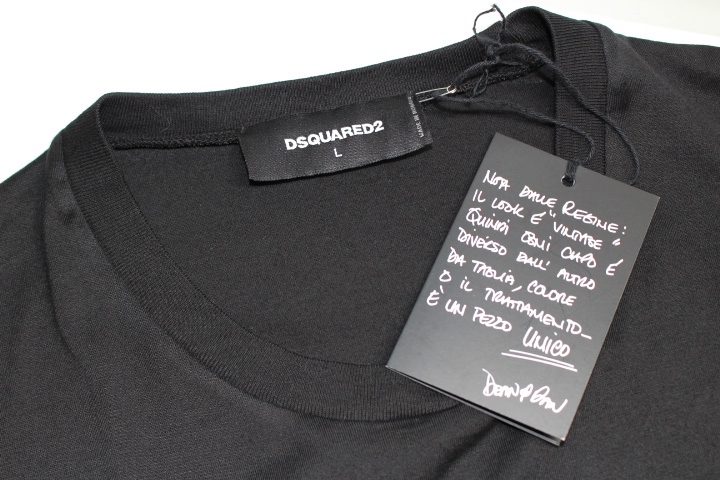 Dsquared2　ディースクエアード　衣類　Tシャツ　メンズL　ブラック　コットン　2143200494946　【200】