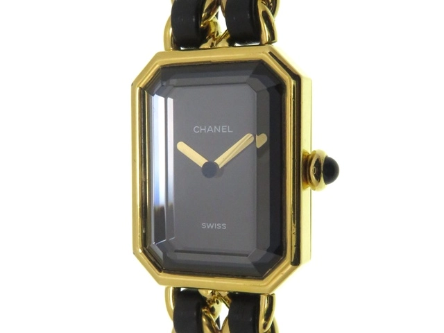 【ジャンク】CHANEL 腕時計プリミエール　ブラック文字盤　動作に問題なし‼️ CHANEL シャネル 時計 プルミエールM H0001 レディース クオーツ