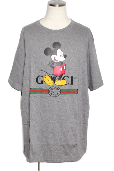 Gucci×Disney グッチ ディズニー 衣類 Tシャツ メンズXL グレー 