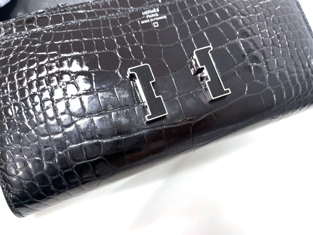 HERMES エルメス コンスタンス・トゥ・ゴー ブラック/クロコ