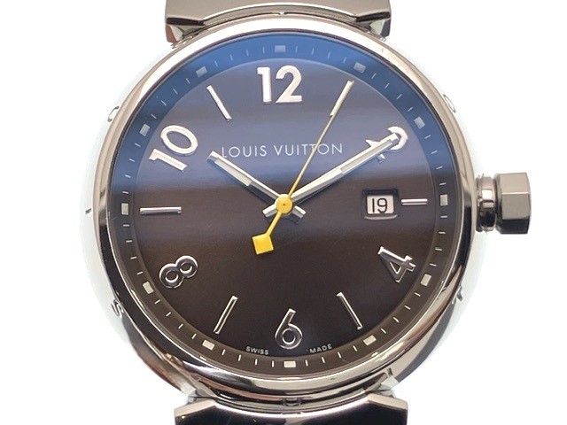 ルイ ヴィトン タンブール 腕時計 Q1111 クオーツ ブラウン文字