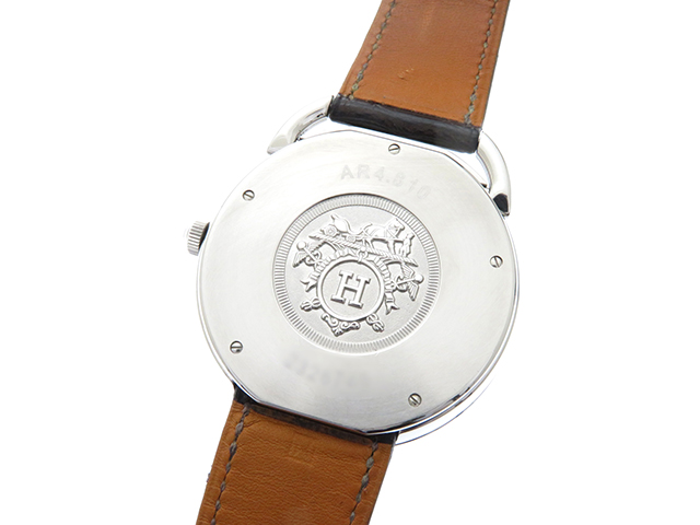 【98912】HERMES エルメス  AR4.810 アルソー ブラウンダイヤル/レザー 自動巻き 当店オリジナルボックス 腕時計 時計 WATCH メンズ 男性 男 紳士