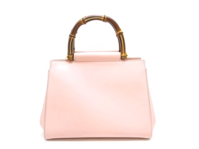 GUCCI グッチ ニムフェア 2WAYバッグ ピンク レザー/バンブー 453767