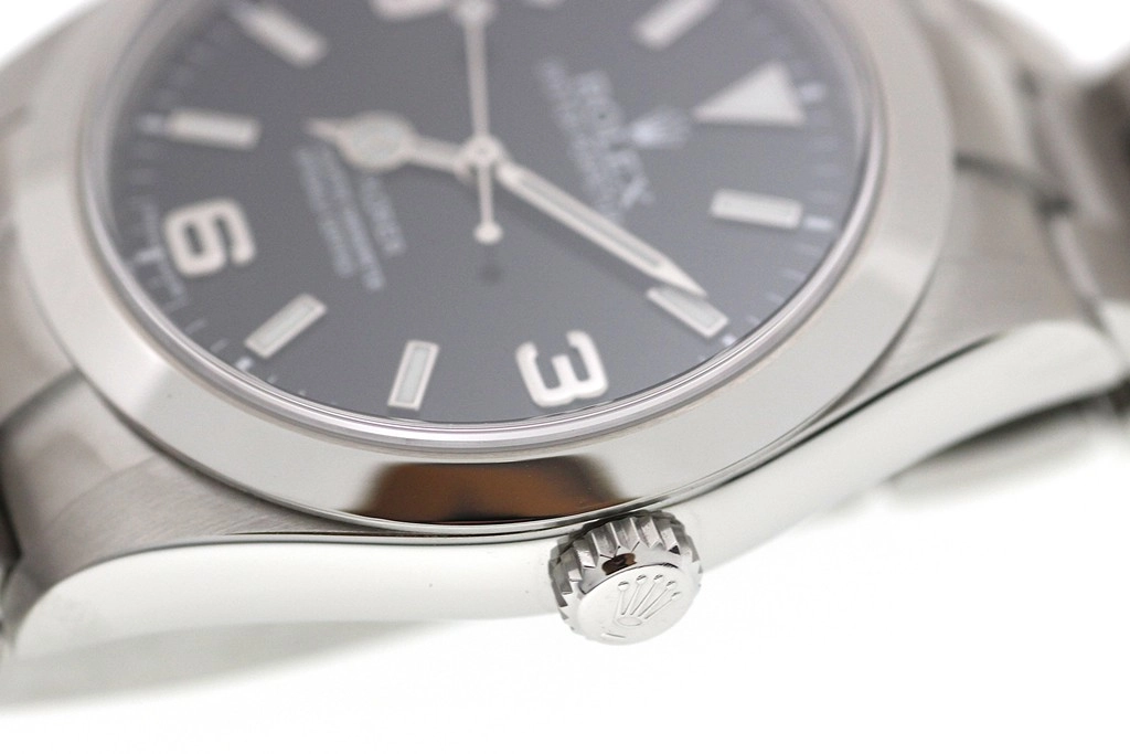 G番2012年並行品 ROLEX ロレックス 腕時計 エクスプローラーI 39mm 214270 ステンレス ブラックアウト文字盤 自動巻き【472】SJ