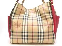 BURBERRY バーバリー チェック トートバッグ ベージュ／レッド