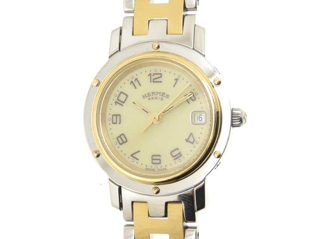 HERMES エルメス クリッパーコンビ CL4.220 GP/SS ゴールドシルバー