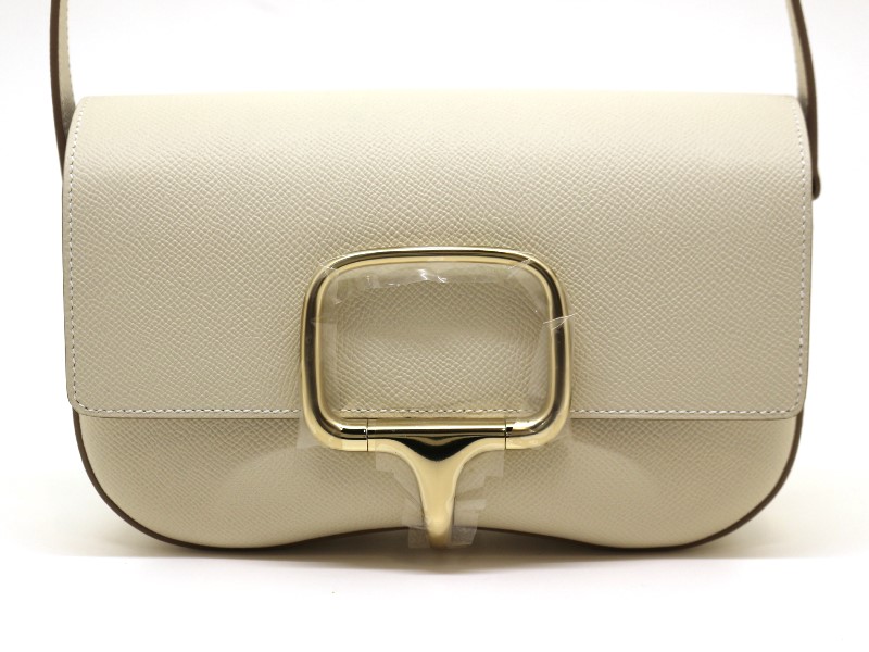 仄めくヒカリカガヤク…変形leatherBag+金キラ鎖肩紐+艶Tape白革紐