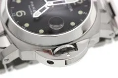 PANERAI パネライ 腕時計 2006年並行品 ルミノール GMT PAM00160 ステンレス ブラック文字盤 自動巻き【472】SJ