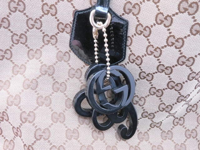 GUCCI グッチ　ジョリー ＧＧトートバッグ ベージュ/ブラック キャンバス/パテ　211975　2148103779190【437】