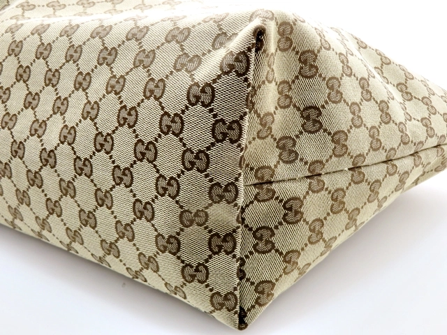GUCCI グッチ　ジョリー ＧＧトートバッグ ベージュ/ブラック キャンバス/パテ　211975　2148103779190【437】