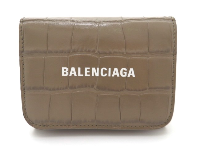 Balenciaga バレンシアガ 小物 サイフ 三つ折り財布 ミニウォレット ベージュ カーフ 473 の購入なら 質 の大黒屋 公式