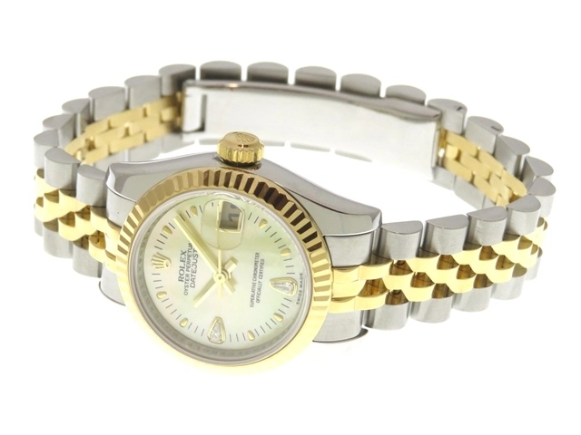 ROLEX　ロレックス　デイトジャスト　179173N2PR　レディース　イエローシェル　2Pダイヤ　イエローゴールド　ステンレス　【431】