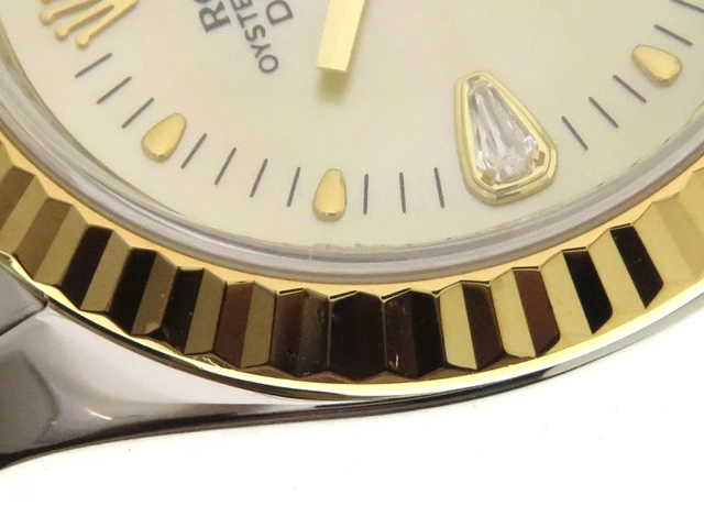ROLEX　ロレックス　デイトジャスト　179173N2PR　レディース　イエローシェル　2Pダイヤ　イエローゴールド　ステンレス　【431】