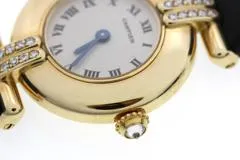 Cartier カルティエ 腕時計 コリゼSM WB101931 K18イエローゴールド/革 シルバー文字盤 クオーツ【472】SJ