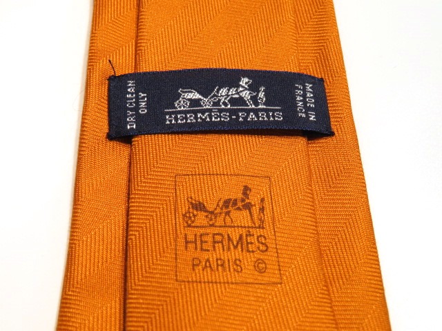 HERMES エルメス ネクタイ オレンジ シルク 【432】 の購入なら「質