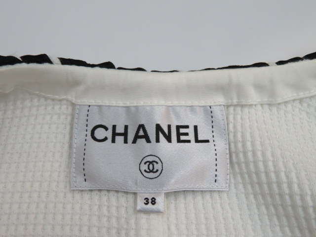CHANEL シャネル ジャケット レディース 38 ホワイト コットン
