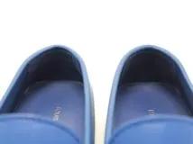 LOUIS VUITTON ルイヴィトン 靴 ローファー メンズ7(約26cm) ブルー レザー/ダミエ・アンフィニ (2148103772009) 【200】