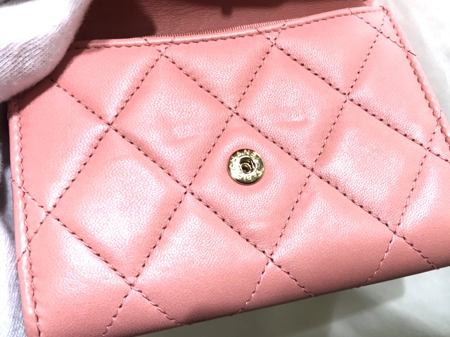 CHANEL シャネル マトラッセ コインケース ピンク/GP金具