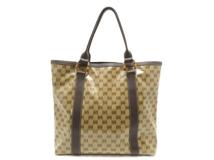 GUCCI　グッチ　GGクリスタル バンブートートバッグ　ブラウン　PVC　レザー　339547　アウトレット品【431】2148103965845