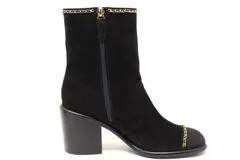 CHANEL　シャネル　靴　ブーツ　スエード　ブラック　ココマーク　23.5㎝ CHANELシャネル靴ブーツスエードブラックココマーク23.5㎝